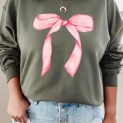 Pink Coquette Bow Graphic Sweatshirt