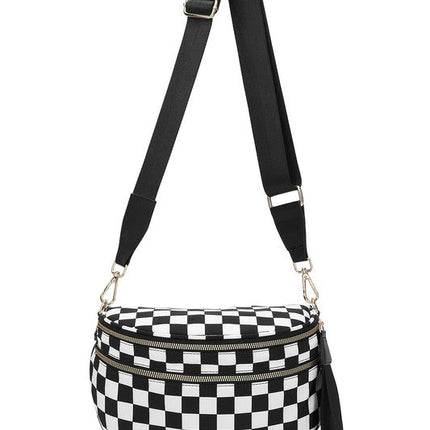 Frankie Oversize Double Zip Print Crescent Sling