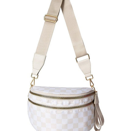 Frankie Oversize Double Zip Print Crescent Sling