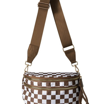 Frankie Oversize Double Zip Print Crescent Sling