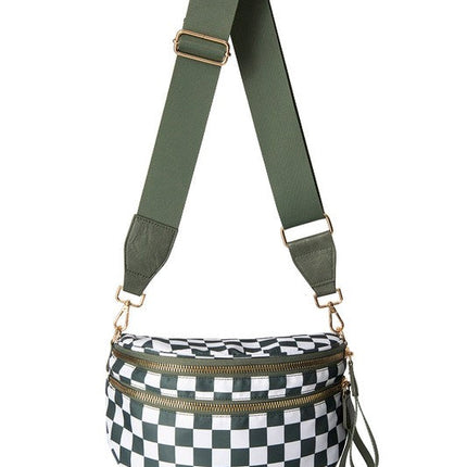Frankie Oversize Double Zip Print Crescent Sling