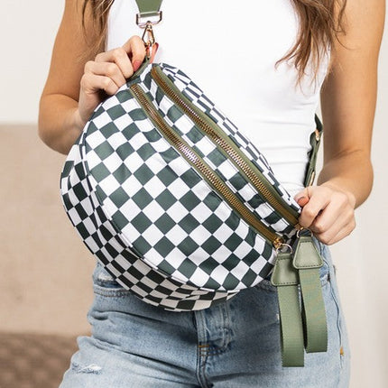 Frankie Oversize Double Zip Print Crescent Sling