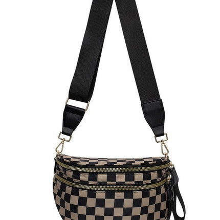 Frankie Oversize Double Zip Print Crescent Sling