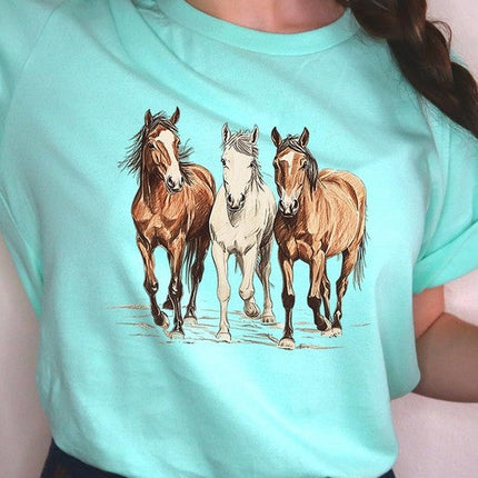 Three Horses Western Graphic Tee