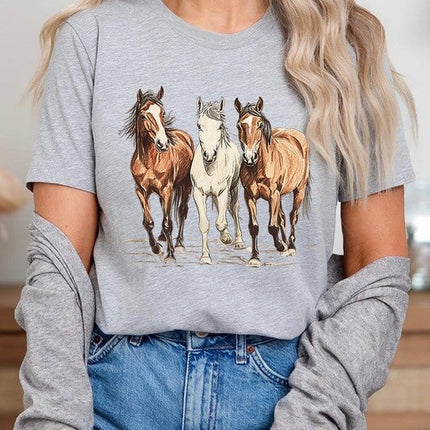 Three Horses Western Graphic Tee