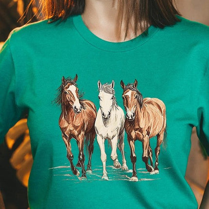 Three Horses Western Graphic Tee