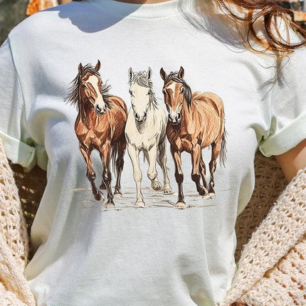 Three Horses Western Graphic Tee