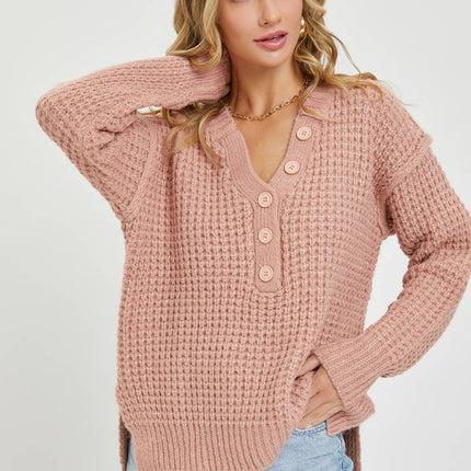 Ivory Waffle Knit Sweater