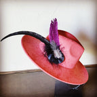 Magenta Spotted Feather w/ Black Feather