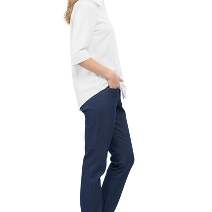 Womens Regular Fit 3/4 Sleeve Button Down Collared Camp Shirt