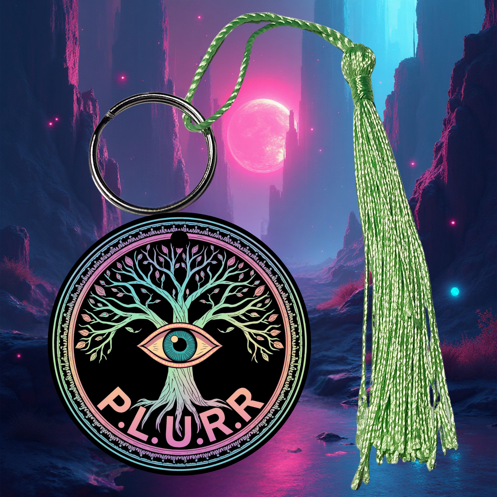 PLURR Aluminum Keychain for Raves and Festivals