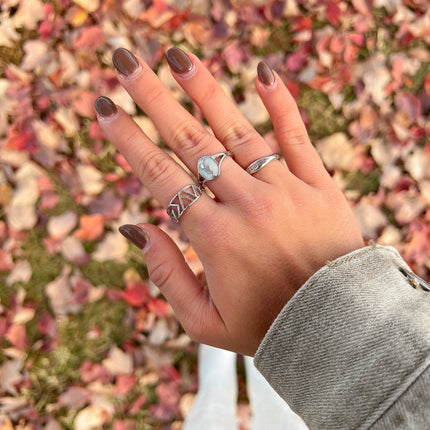 Silver Wildflower Signet Ring