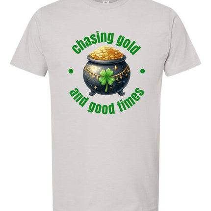 Chasing Gold and Good Times Graphic Crew Neck Tee