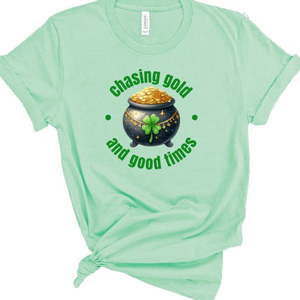 Chasing Gold and Good Times Graphic Crew Neck Tee