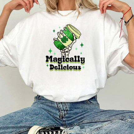 Magically Delicious Coffee Graphic Crew Neck Tee