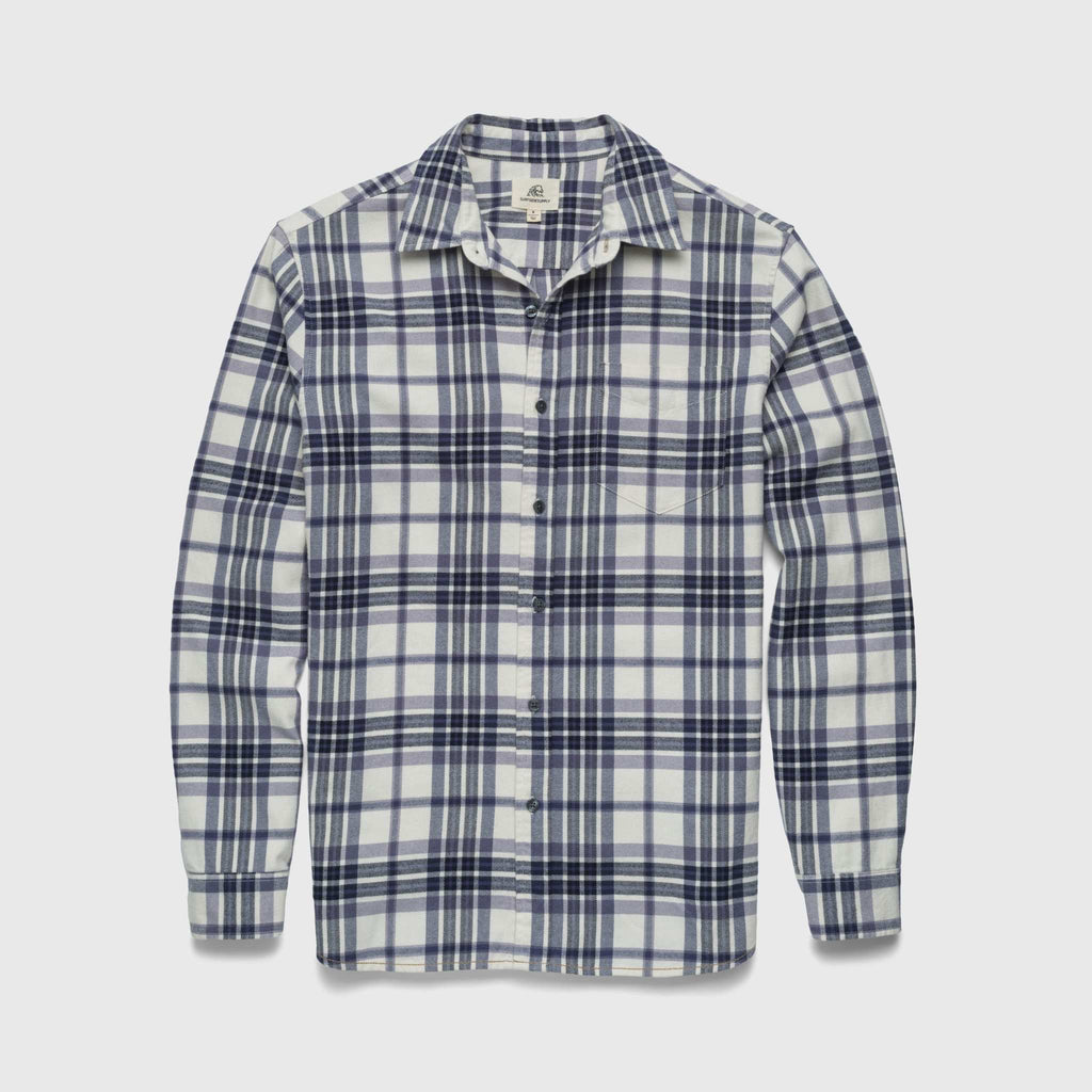 Brian Flannel Plaid Shirt - Jet Stream Combo