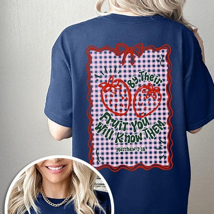 By their Fruit Strawberry Graphic Heavy Cotton Tee