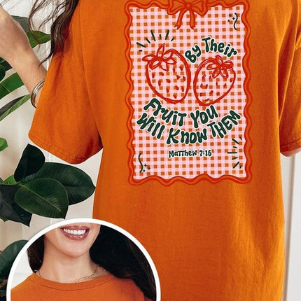 By their Fruit Strawberry Graphic Heavy Cotton Tee