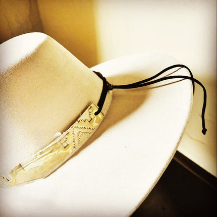 **Gilded Navajo Embossed Leather Hat Band Only 951z
