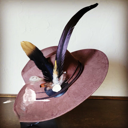 Long Black Gold Feather & Turquoise Slab Hat Band + Choice of Hat 986e
