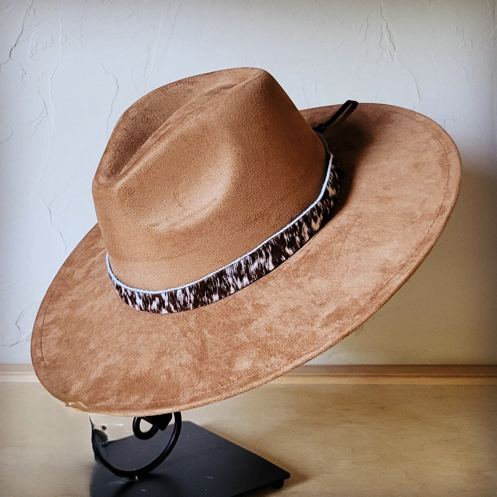 Spotted Hide Western Leather Band w/ Choice of Boho Hat 985k