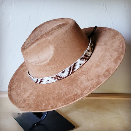 Gold Aztec Western Leather Band w/ Choice of Boho Hat 985e