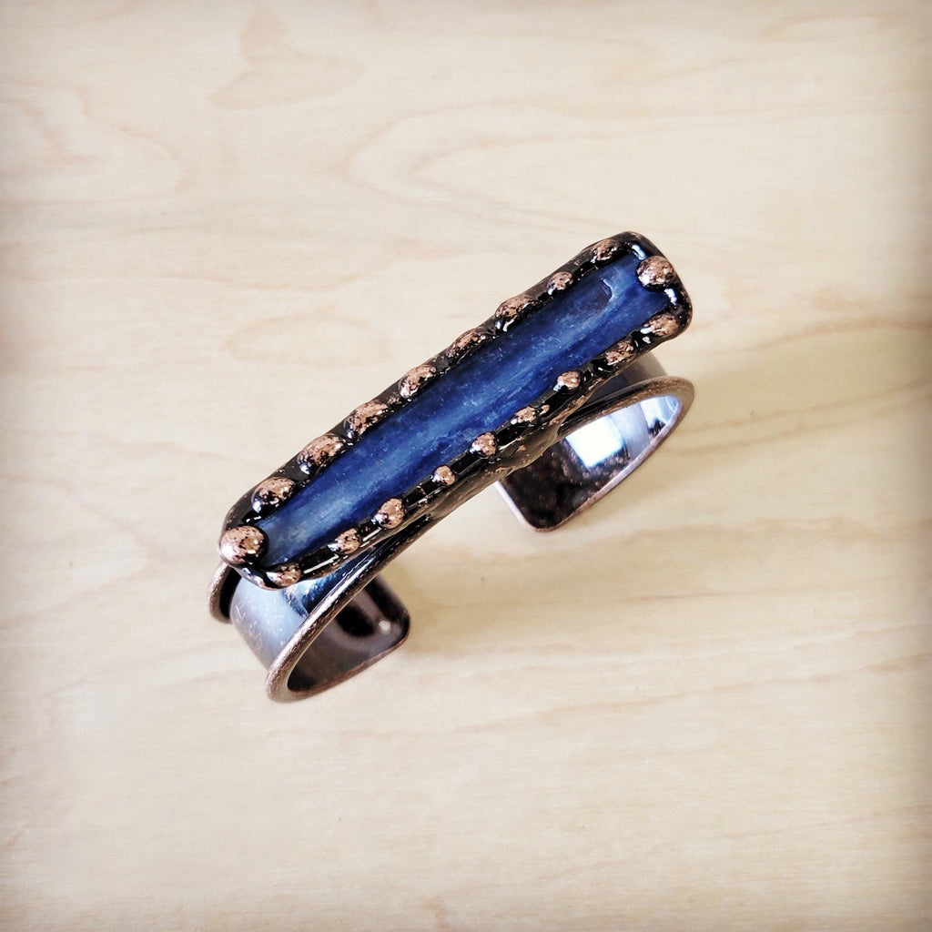 **Genuine Natural Kyanite Cuff Bangle Bracelet 810d