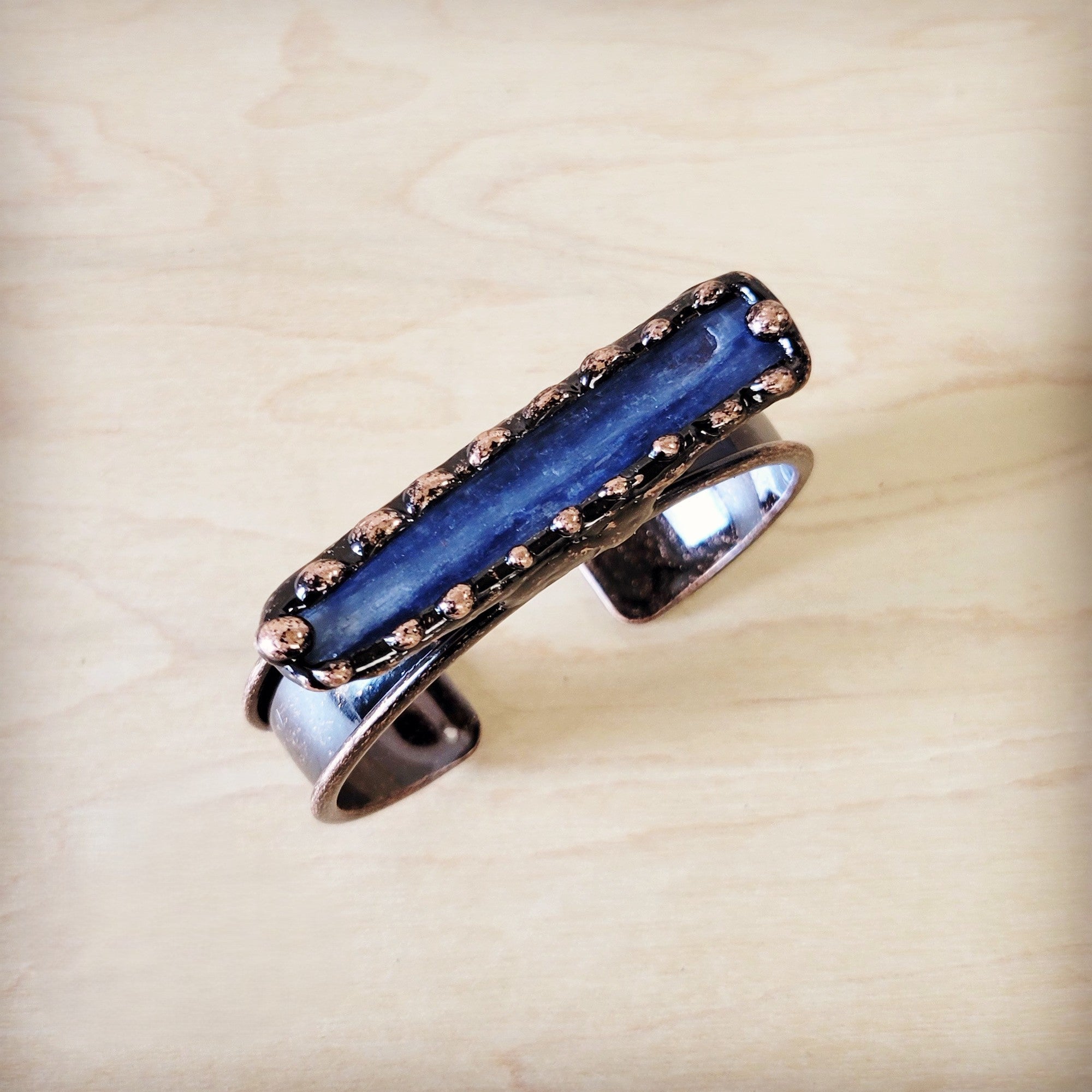 **Genuine Natural Kyanite Cuff Bangle Bracelet 810d