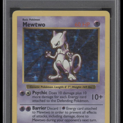 Mewtwo-Holo 1999 Pokemon Game #10 Shadowless PSA 2