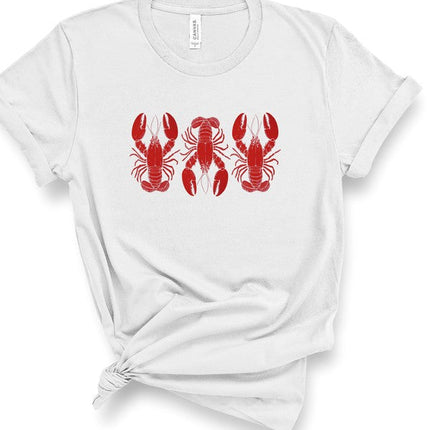 3 Red Lobsters Graphic Top Tee
