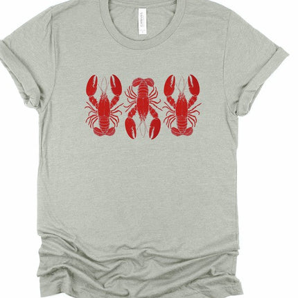 3 Red Lobsters Graphic Top Tee