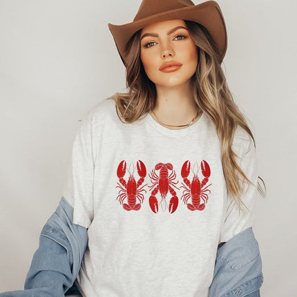3 Red Lobsters Graphic Top Tee