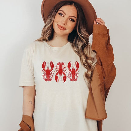 3 Red Lobsters Graphic Top Tee