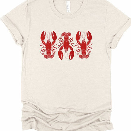 3 Red Lobsters Graphic Top Tee