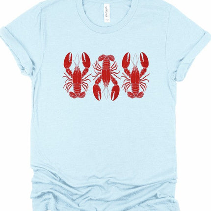 3 Red Lobsters Graphic Top Tee