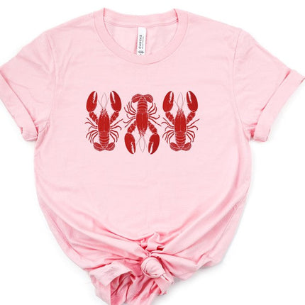 3 Red Lobsters Graphic Top Tee
