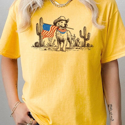 American Cowboy Dog Graphic Heavy Cotton Tee