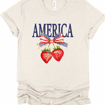 America Strawberry Graphic Tee