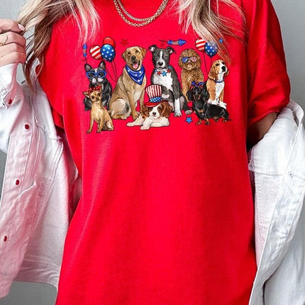 4th of July dogs Graphic Heavy Cotton Tee