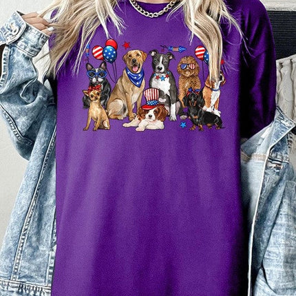 4th of July dogs Graphic Heavy Cotton Tee