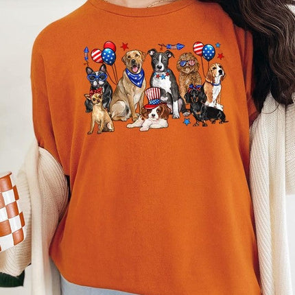 4th of July dogs Graphic Heavy Cotton Tee