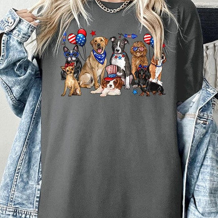 4th of July dogs Graphic Heavy Cotton Tee