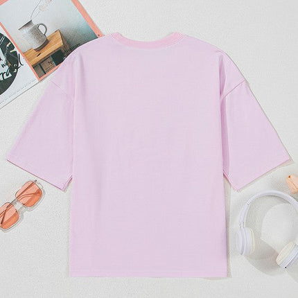 Women Flag Bow Graphic Crewneck Tee
