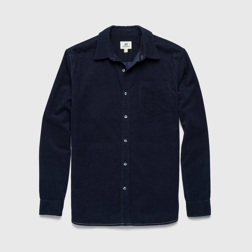 Brian Corduroy Shirt - Navy Blazer