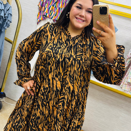 Caramel & Black Tiger Dress