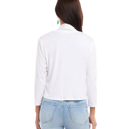 White Open Front  Cardigan