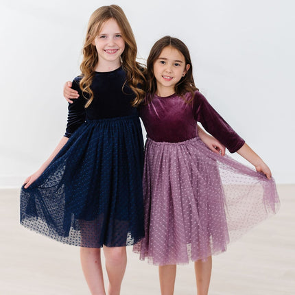 Light Navy Velvet Tutu Dress