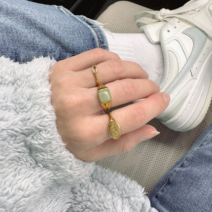 Emerald Green Signet Ring
