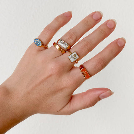 Flower Rectangular Ring