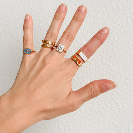 Sunrise Rectangular Signet Ring